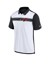 Nike Men's White/Black Arizona Cardinals Rewind Pique Polo Shirt