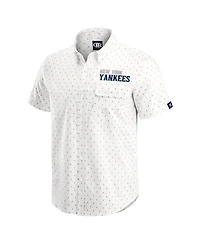 Darius Rucker Collection by Fanatics Men's Cream New York Yankees Printed Button-Down Shirt