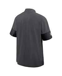 Nike Men's Charcoal Cleveland Browns Sideline Short Sleeve Quarter-Zip Performance Coach Jacket