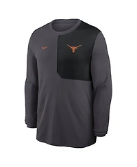 Nike Men's Anthracite Texas Longhorns 2025 Sideline Coach Uv Performance Long Sleeve T-Shirt