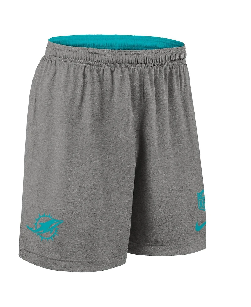 Nike Men's Aqua Miami Dolphins Sideline Reversible Performance Shorts