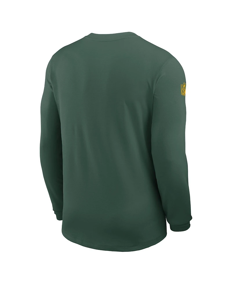Nike Men's Green Bay Packers Sideline Coach Uv Performance Long Sleeve T-Shirt