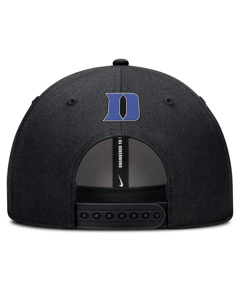 Nike Men's Black Duke Blue Devils Rise Practice Adjustable Hat