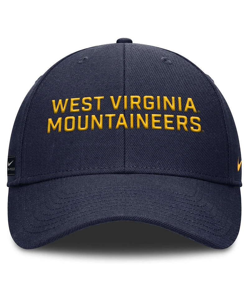 Nike Men's Navy West Virginia Mountaineers Rise Practice Adjustable Hat