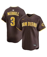 Nike Men's Jackson Merrill Brown San Diego Padres Road Limited Jersey