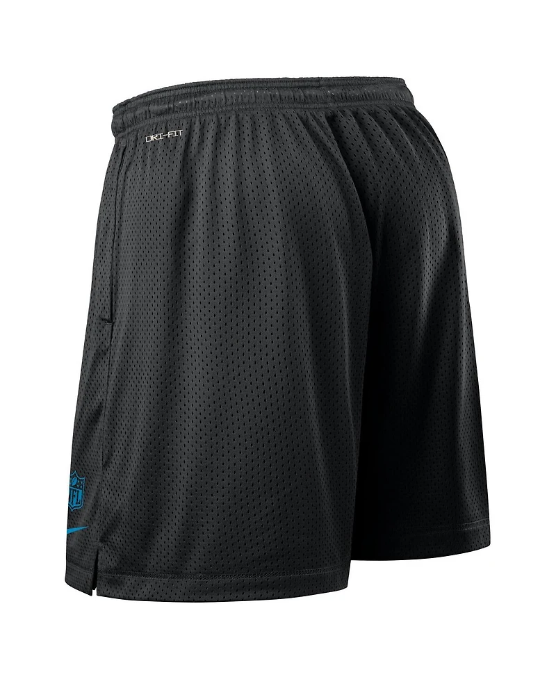 Nike Men's Black Carolina Panthers Sideline Reversible Performance Shorts