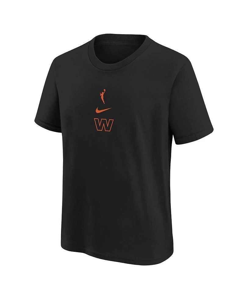Nike Big Boys and Girls Black Wnba Essential Logo T-Shirt