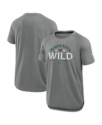 Fanatics Men's Heather Gray Minnesota Wild 2025 Stanley Cup Playoffs Authentic Pro Rink Performance T-Shirt