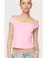 Edikted Womens Mikkey Cut Out Off Shoulder Top
