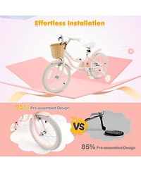18-Inch Kids Bike with Training Wheels and Adjustable Handlebar Seat
