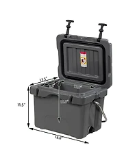 16 Quart 24-Can Capacity Portable Insulated Ice Cooler with 2 Cup Holders