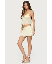Edikted Women's Leora Textured Floral Babydoll Top