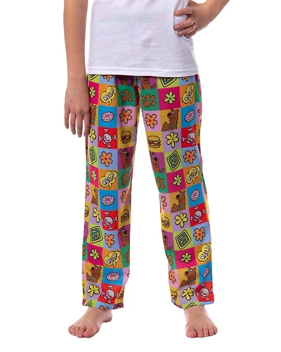 Scooby-Doo Girls' All-Over Print Square Icons Lounge Kids Pajama Pants Sleepwear