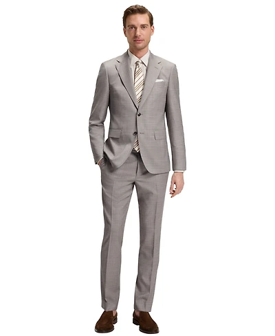Boss by Hugo Men's Checked Virgin Wool Regular-Fit Suit