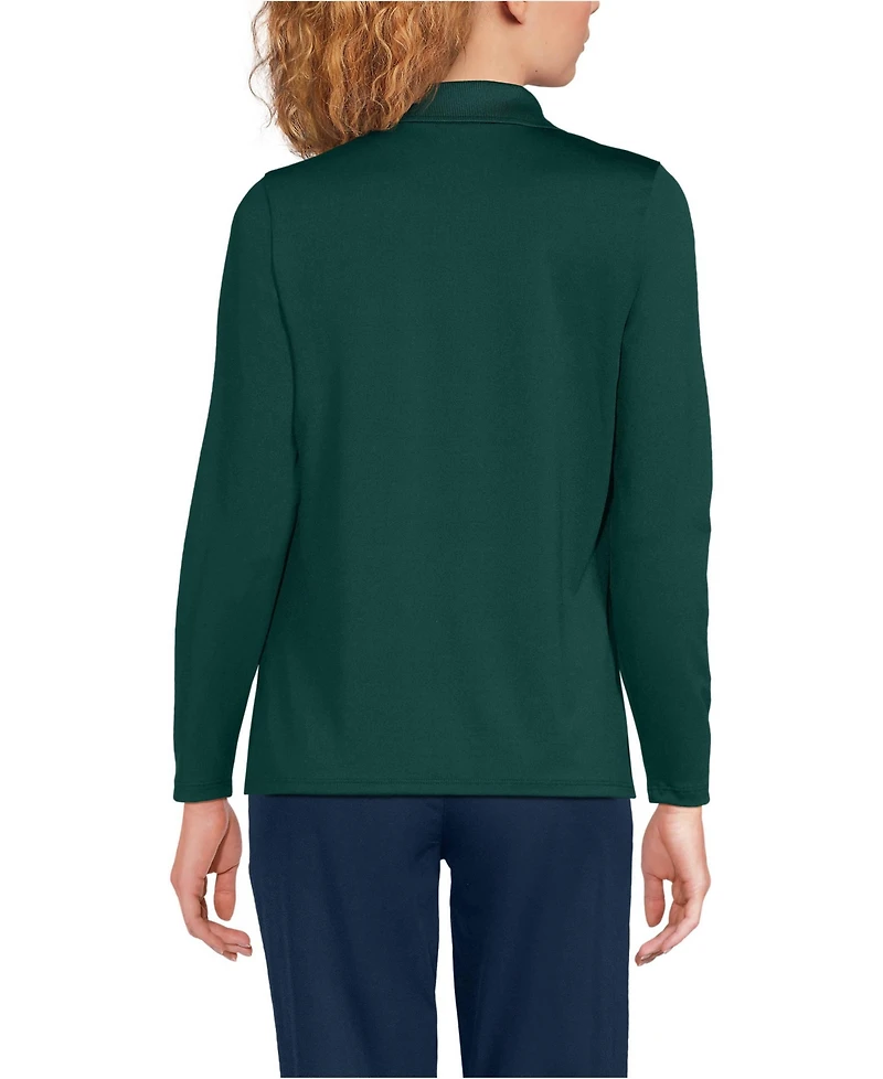 Lands' End Women's Long Sleeve Feminine Fit Rapid Dry Polo Shirt
