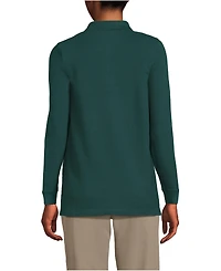 Lands' End Women's School Uniform Long Sleeve Mesh Polo Shirt