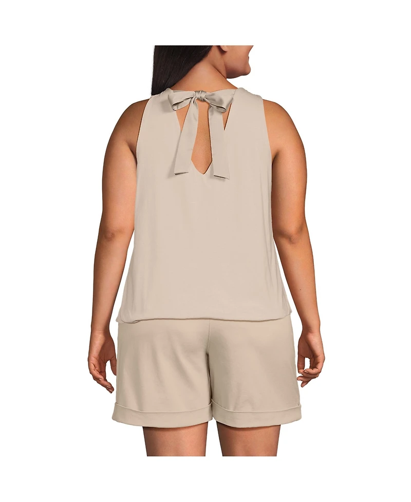 Lands' End Plus Lightweight Jersey Blouson Vneck Tank