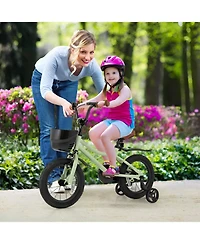 Kids Bike with Training Wheels Adjustable Seat Handlebar for Ages 4 to 7