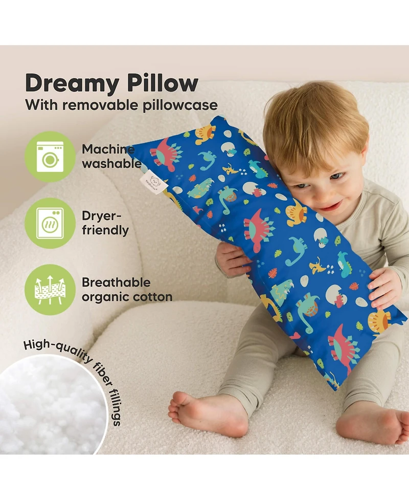 KeaBabies Toddler Buddy Pillow with Pillowcase, 10X18 Soft Cotton Pillows for Sleeping