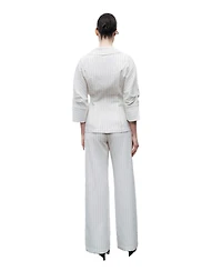Nocturne Women's Striped Linen Jacket