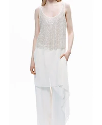 Nocturne Women's Open Back Crystal Stone Detailed Blouse