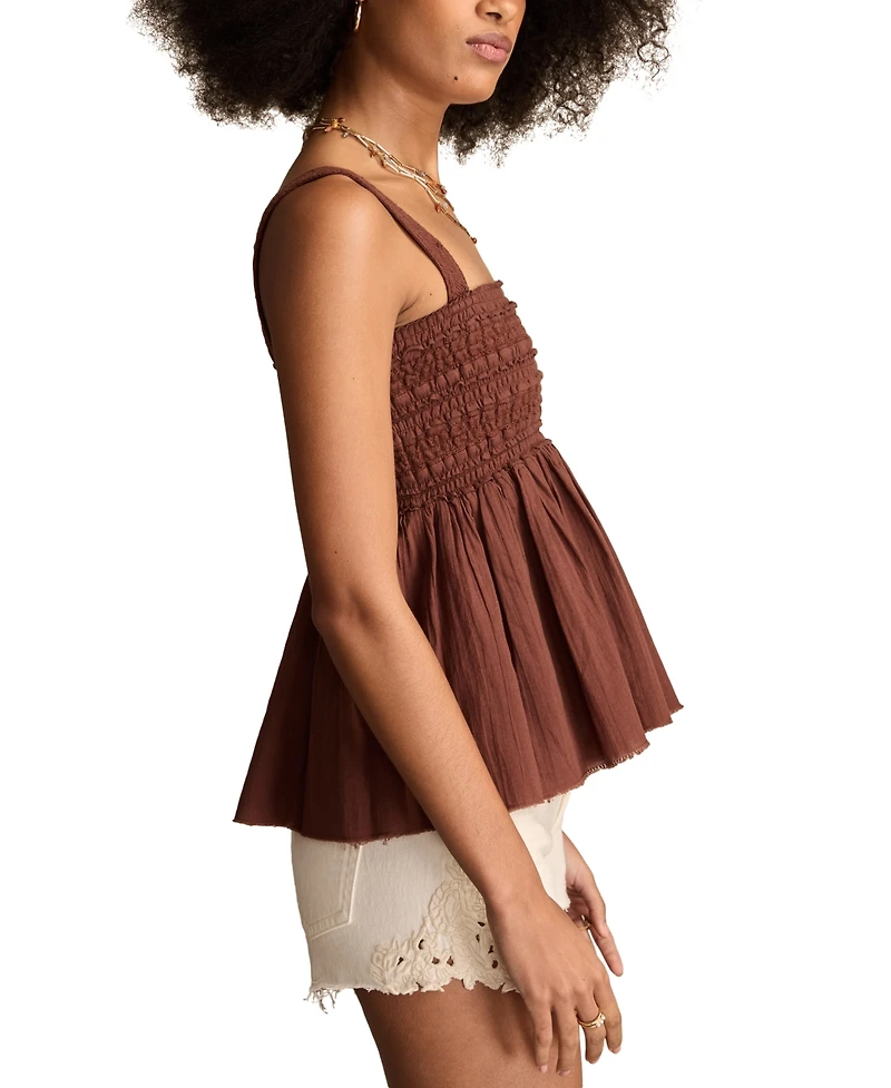Lucky Brand Women's Smocked Lace Tank Top
