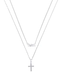 Unwritten Cubic Zirconia Faith Duo Necklace Set