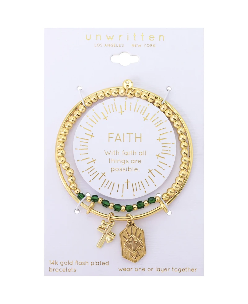 Unwritten Glass Bead Faith Duo Bracelet