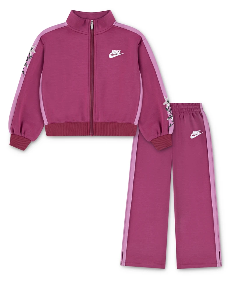 Nike Little Girls 2-Piece Floral Track Jacket and Pants Set