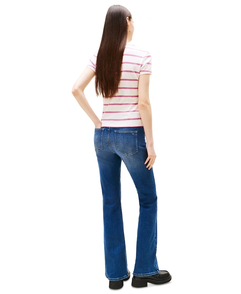 Tommy Jeans Women's Slim Essential Ribbed Badge T-Shirt