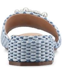 Journee Collection Women's Justina Ornamented Raffia Slide Sandals