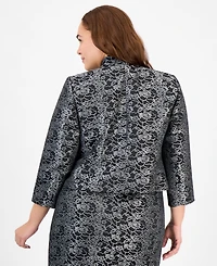 Le Suit Plus Floral Jacquard Sleeveless Sheath Dress