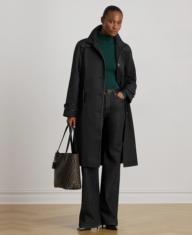 Lauren Ralph Women's Buttoned Maxi Trench Coat