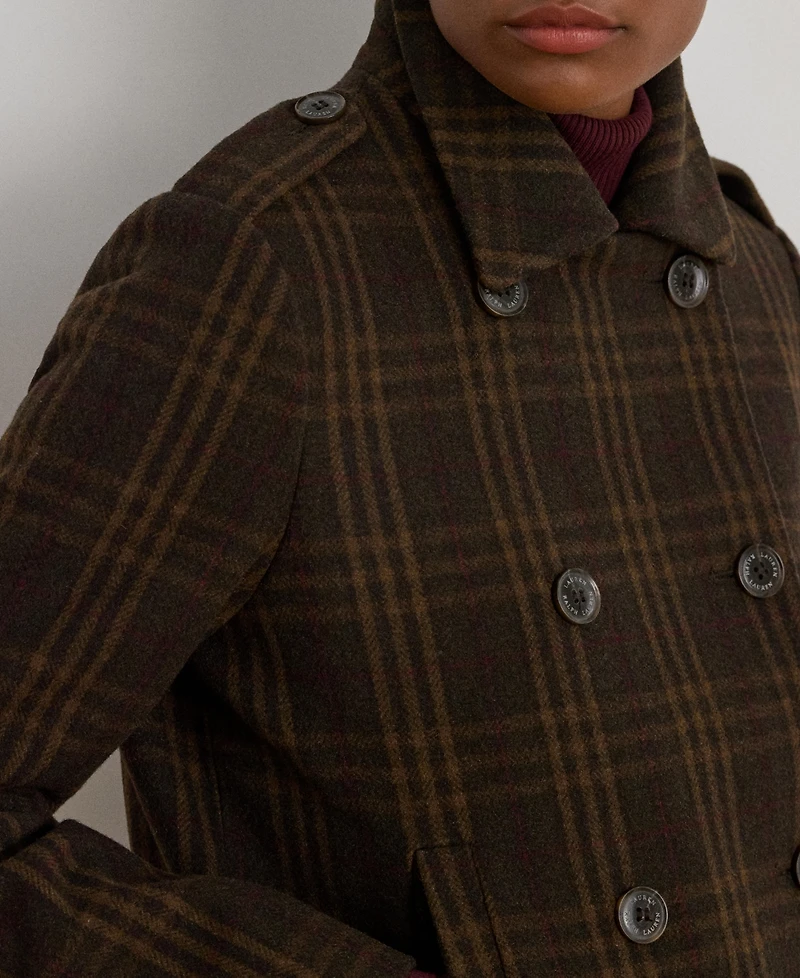 Lauren Ralph Women's Short Double-Breasted Wool Coat