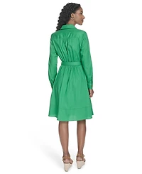 Calvin Klein Women's V-Neck Long-Sleeve A-Line Dress