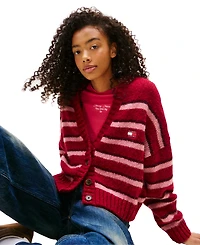 Tommy Jeans Women's Striped Button-Front Long-Sleeve Cardigan