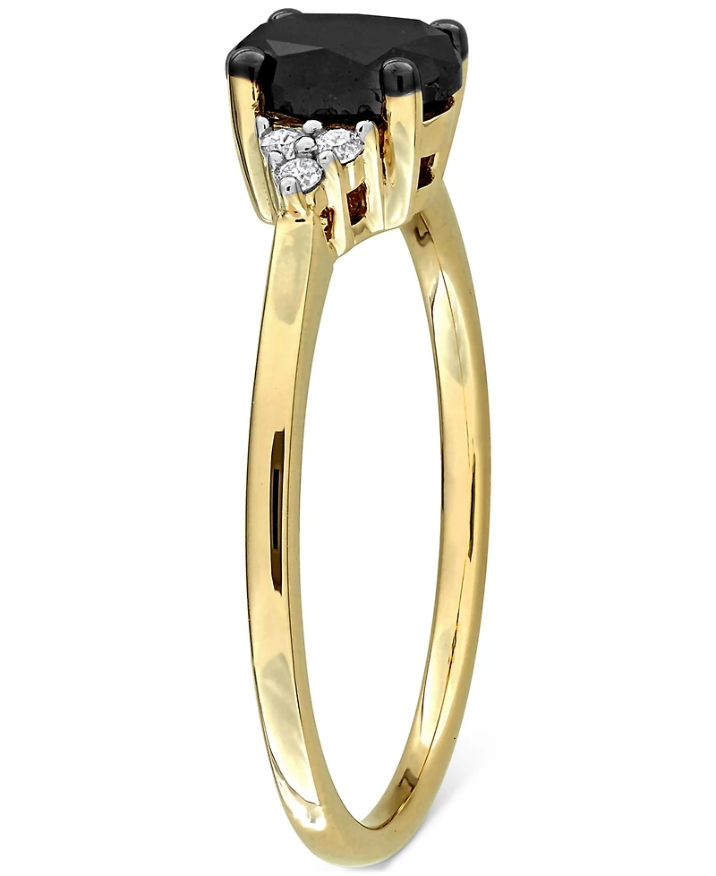 Black Diamond Oval Engagement Ring (1 ct. t.w.) 14k Gold