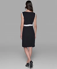 Karl Lagerfeld Paris Women's Scuba Crepe Bow Sheath Dress