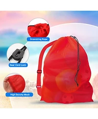 30" x 40" Extra-Large Mesh Sports Ball Drawstring Bag with Adjustable Shoulder Strap (Several Colors Available