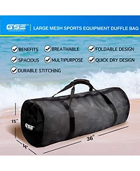 Gse Games & Sports Expert Large Mesh Equipment Duffel Bag, Scuba Bag with Zipper for Diving Equipment