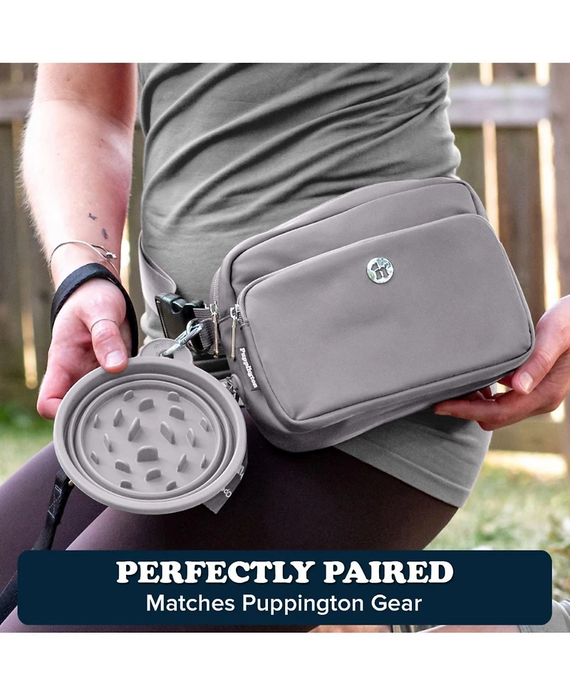 Slow-Feeder, Non-Skid, Bpa-Free Silicone Travel Dog Bowl