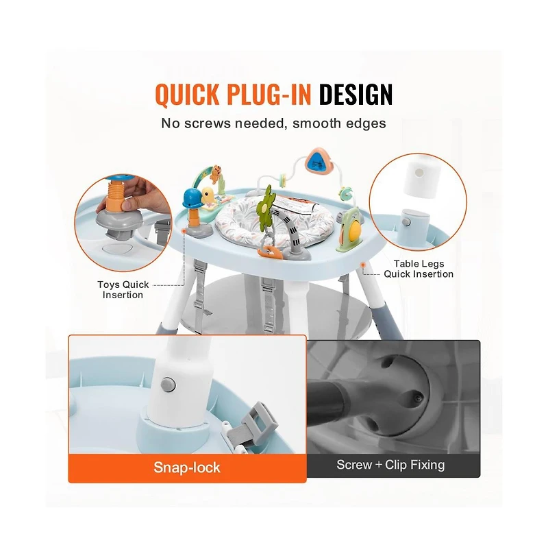 Slickblue Kids Activity Center Interactive Play Center Table with Toys Music Songs