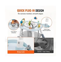 Slickblue Kids Activity Center Interactive Play Center Table with Toys Music Songs