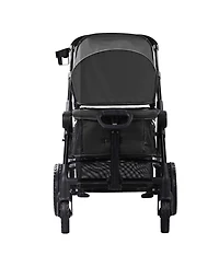 Slickblue Toddler All-Terrain Stroller Wagon with 2 Seats Foldable Design Canopy Snack Tray and Cup Holders