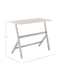 Guidecraft Standing Collaboration Desk for Kids and Adults: Adjustable Height Birch Plywood Table with Metal Legs for Home, Office, Classrooms and Mor