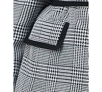 Le Suit Plus Framed Plaid Belted Wide-Leg Pantsuit