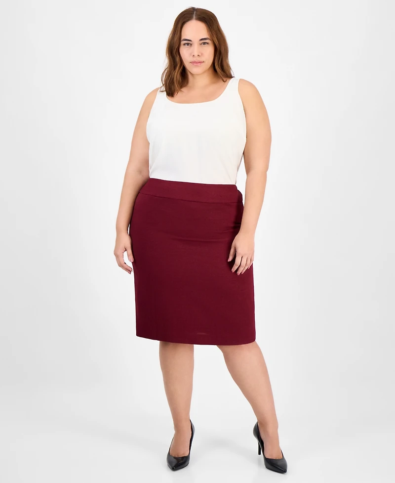 Le Suit Plus Button-Front Jacket & Pencil Skirt Set