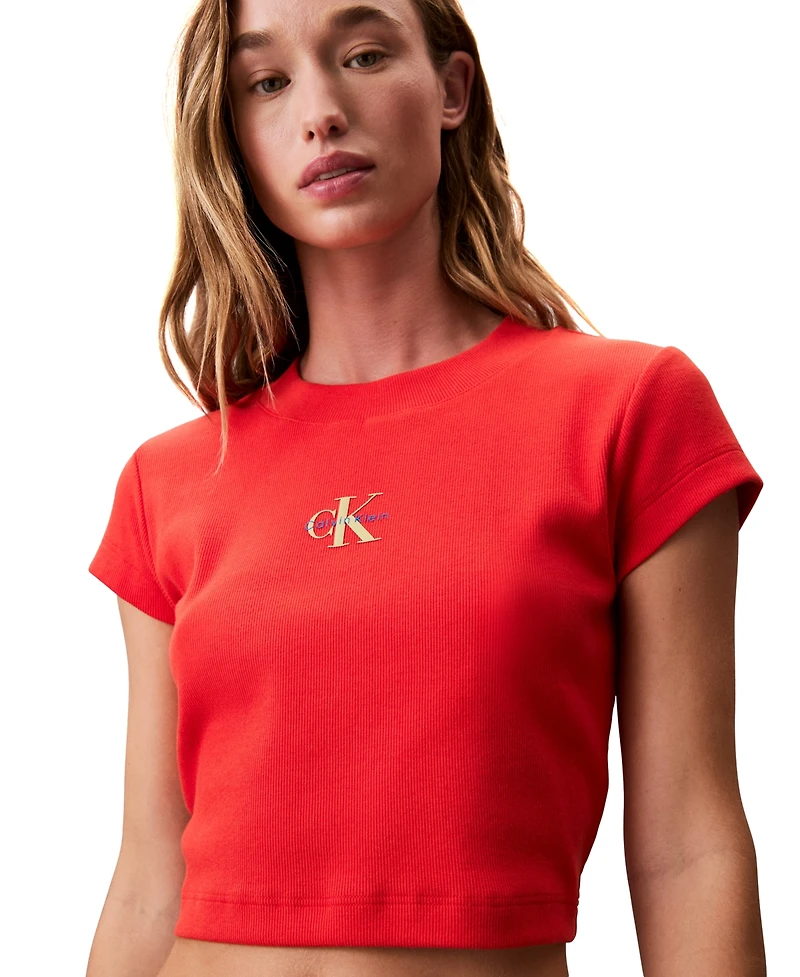 Calvin Klein Jeans Women's Monogram Logo Baby T-Shirt