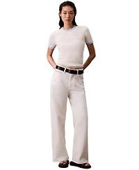 Calvin Klein Jeans Women's Crewneck Rib-Knit Cotton Top