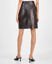 Anne Klein Women's Faux Leather Mini Skirt